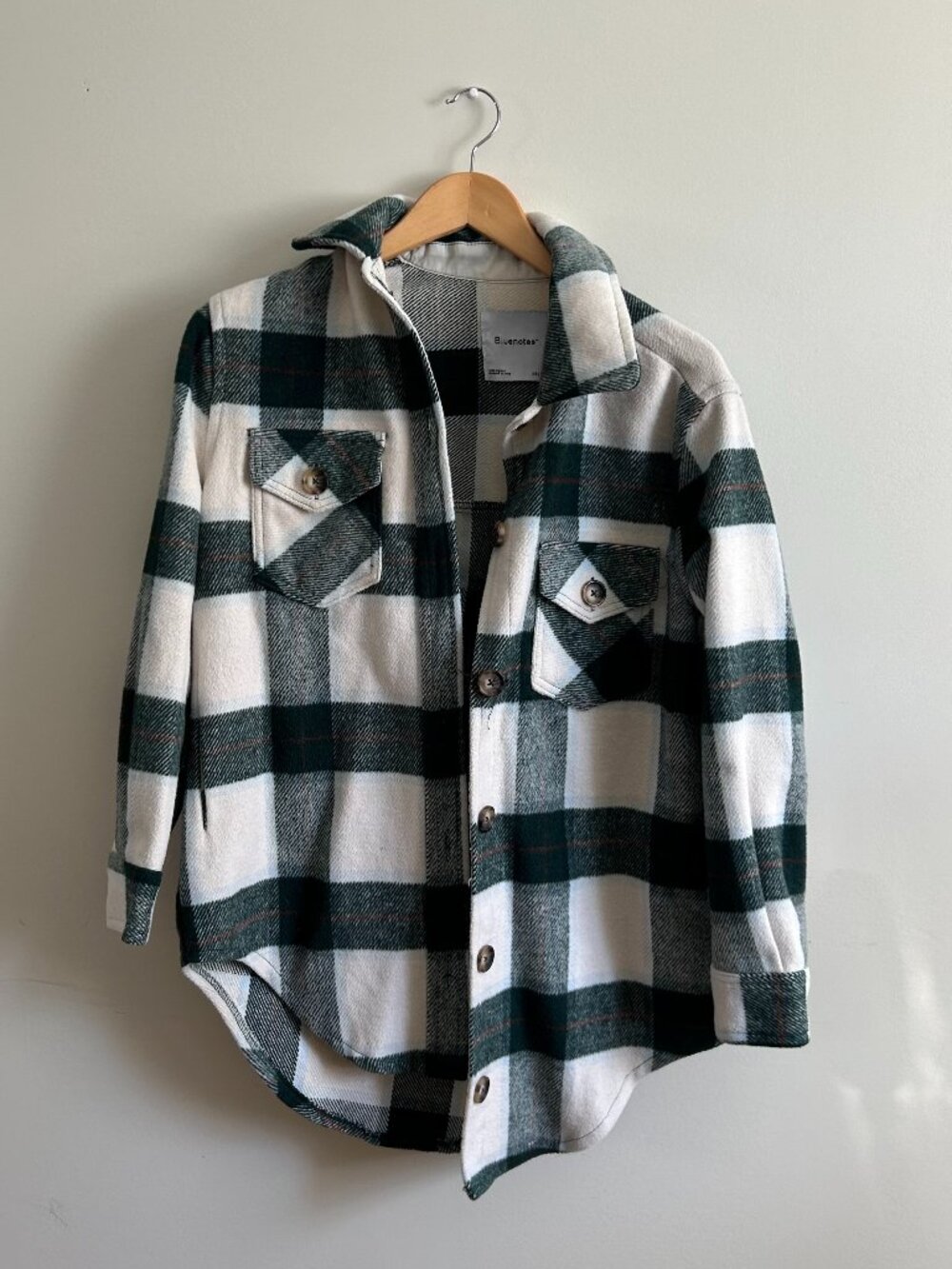 Bluenotes Plaid Button Up Jacket
